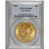 1908 $20 No Motto MS66 PCGS. This 1908 No Motto exhibi