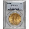 1909-S $20 MS64 PCGS. Hints of green grace the shimmer