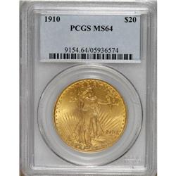 1910 $20 MS64 PCGS. A moderately scarce Philadelphia i