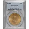 1910-D $20 MS64 PCGS. Honey-gold color enriches both s