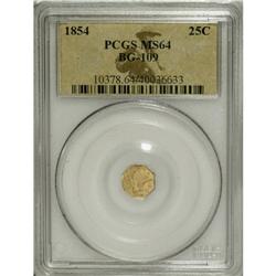 1854 25C Liberty Octagonal 25 Cents, BG-109, High R.5,