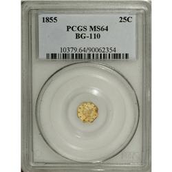 1855 25C Liberty Octagonal 25 Cents, BG-110, High R.4,