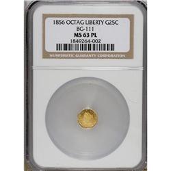 1856 25C Liberty Head Octagonal 25 Cents, BG-111, R.3,