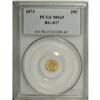 1873 25C Liberty Round 25 Cents, BG-817, R.3, MS65 PCG