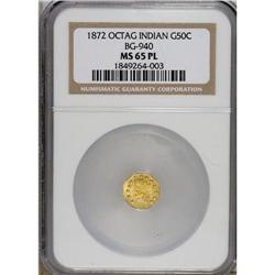 1872 50C Indian Octagonal 50 Cents, BG-940, R.4, MS65