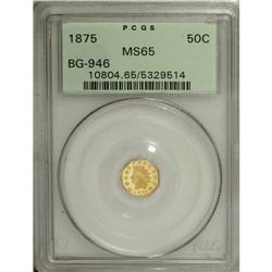 1875 50C Indian Octagonal 50 Cents, BG-946, R.4, MS65