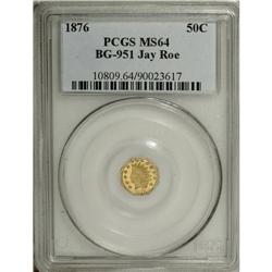 1876 50C Indian Octagonal 50 Cents, BG-949, R.4, MS65