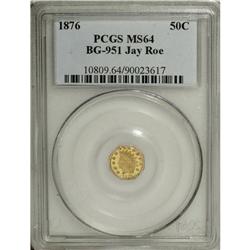 1876 50C Indian Octagonal 50 Cents, BG-951, High R.5,