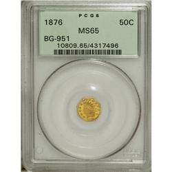 1876 50C Indian Octagonal 50 Cents, BG-951, High R.5,