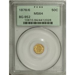 1878/6 50C Indian Octagonal 50 Cents, BG-952, High R.5