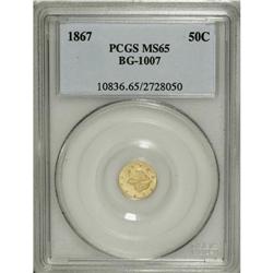 1867 50C Liberty Round 50 Cents, BG-1007, High R.4, MS