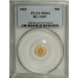 1869 50C Liberty Round 50 Cents, BG-1009, R.5, MS64 PC