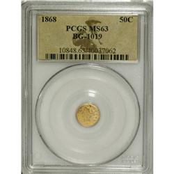 1868 50C Liberty Round 50 Cents, BG-1019, R.5, MS63 PC