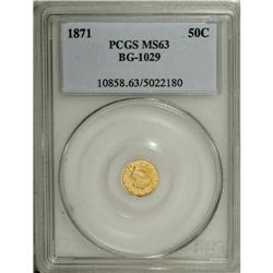 1871 50C Liberty Round 50 Cents, BG-1029, High R.4, MS