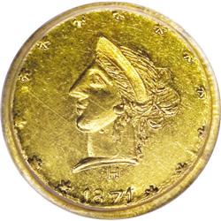 1871 50C Liberty Round 50 Cents, BG-1042, High R.7, MS