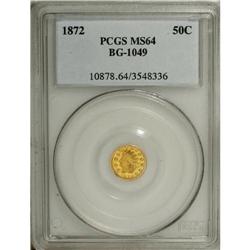 1872 50C Indian Round 50 Cents, BG-1049, R4, MS64 PCGS