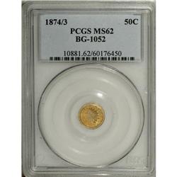 1874/3 50C Indian Round 50 Cents, BG-1052, High R.4, M