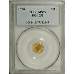 1874 50C Indian Round 50 Cents, BG-1055, High R.4, MS6