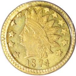 1874 50C Indian Round 50 Cents, BG-1071, R.7, MS64 PCG