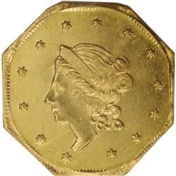 1860 $1 Liberty Octagonal 1 Dollar, BG-1102, R.4, MS62