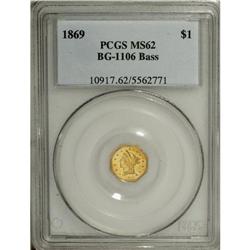 1869 $1 Liberty Octagonal 1 Dollar, BG-1106, High R.4,