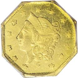 1870 $1 Liberty Octagonal 1 Dollar, BG-1107, R.5, MS63