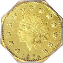 1876 $1 Indian Octagonal 1 Dollar, BG-1116, High R.6,