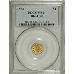 1872 $1 Indian Octagonal 1 Dollar, BG-1120, Low R.5, M