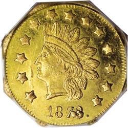 1873/2 $1 Indian Octagonal 1 Dollar, BG-1121, Low R.7,