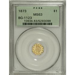 1873 $1 Indian Octagonal 1 Dollar, BG-1123, High R.4,