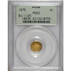 1875 $1 Indian Octagonal 1 Dollar, BG-1125, Low R.5, M