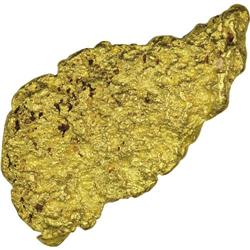 Flat 151-Gram Gold Nugget. Long, flat, and tapering in