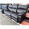 Image 2 : 0A --Black Leather Sectional Reclining Sofa and Loveseat