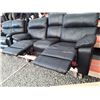 Image 3 : 0A --Black Leather Sectional Reclining Sofa and Loveseat