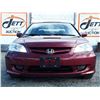 Image 2 : L2 --  2005 HONDA CIVIC LX , Red , 299831  KM's