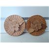 Image 1 : 269 - 2 Round Plaques Carvings with Dogwood Flowers