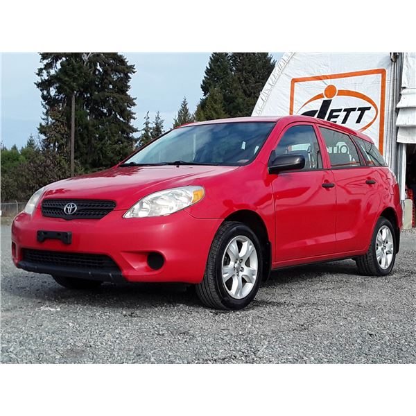 B5 --  2005 TOYOTA MATRIX XR  , Red , 69,810 TMU  KM's