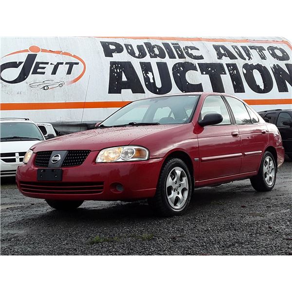 A12B --  2006 NISSAN SENTRA 1.8 SPECIAL EDITION , Red , 216695  KM's "NO RESERVE"