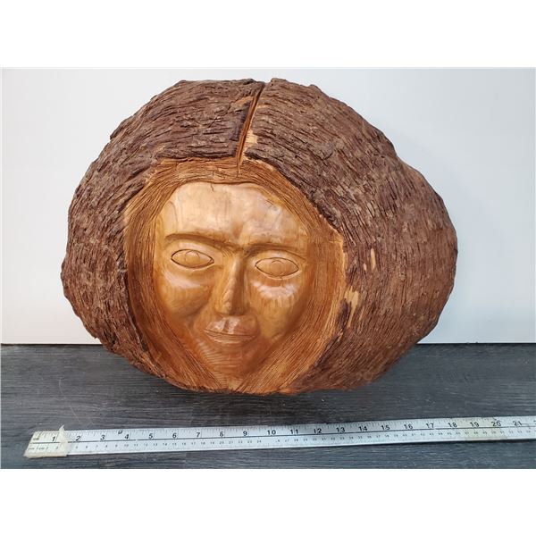 Carving of Lady's Head Signed