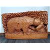 Image 1 : Large Carving 32" x 22" Bear Catching Salmon