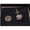 Image 2 : Mystic Topaz and Diamond 925 Sterling Silver Earrings