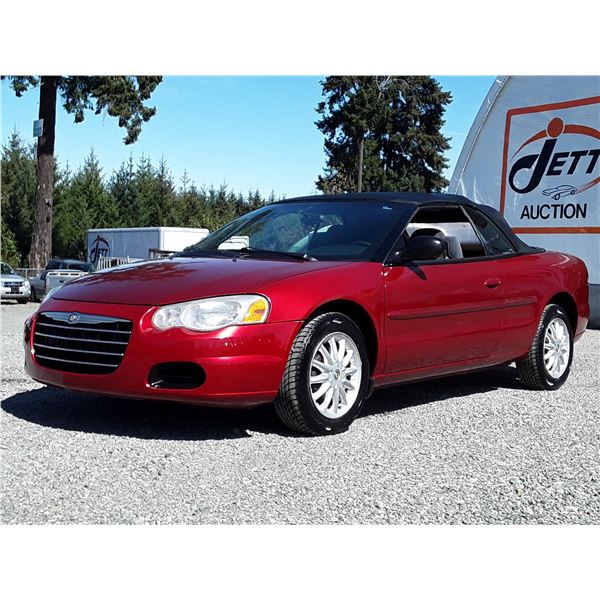 C2 --  2004 CHRYSLER SEBRING LX CONVERTIBLE, RED, 268,901 KMS
