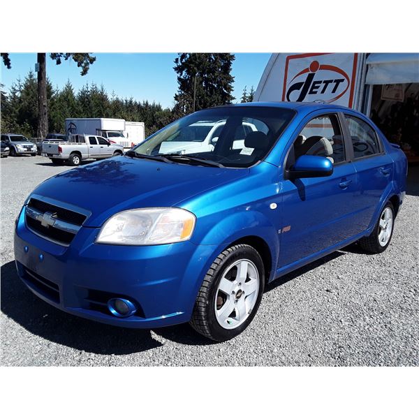 B2 --  2007 CHEVROLET AVEO LT  , Blue , 172359  KM's