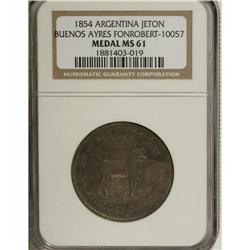 Argentina: Buenos Ayres silver Medal 1854, Fonro