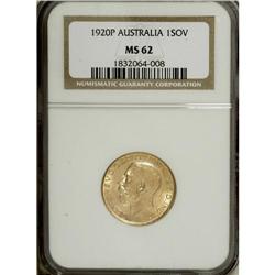 Australia: George V gold Sovereign 1920-P, KM-15