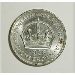 Australia: George VI silver Crown 1938, KM-34, A