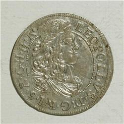 Austria: Leopold the Hogmouth 3 Kreuzer 1684, KM