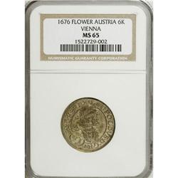 Austria: Leopold the Hogmouth 6 Kreuzer 1676 Vie