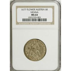 Austria: Leopold the Hogmouth 6 Kreuzer 1677 Vie