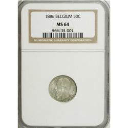 Belgium: Leopold II 50 Centimes 1886-FL, KM27, M